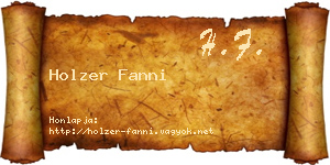 Holzer Fanni névjegykártya